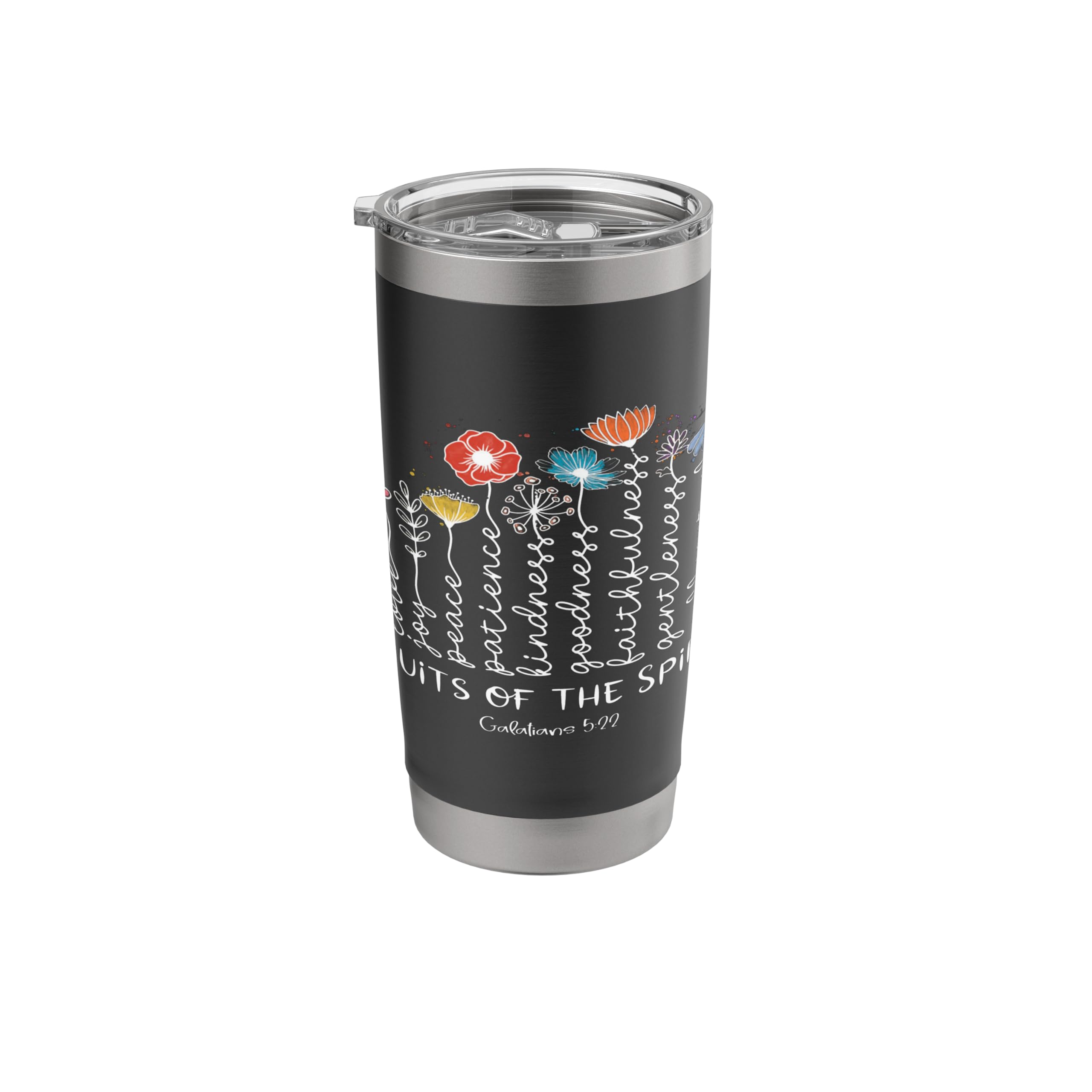 Fruits Of The Spirit -Galatians 5-22 Christian Faith Flowers Stainless Steel Insulated Tumbler