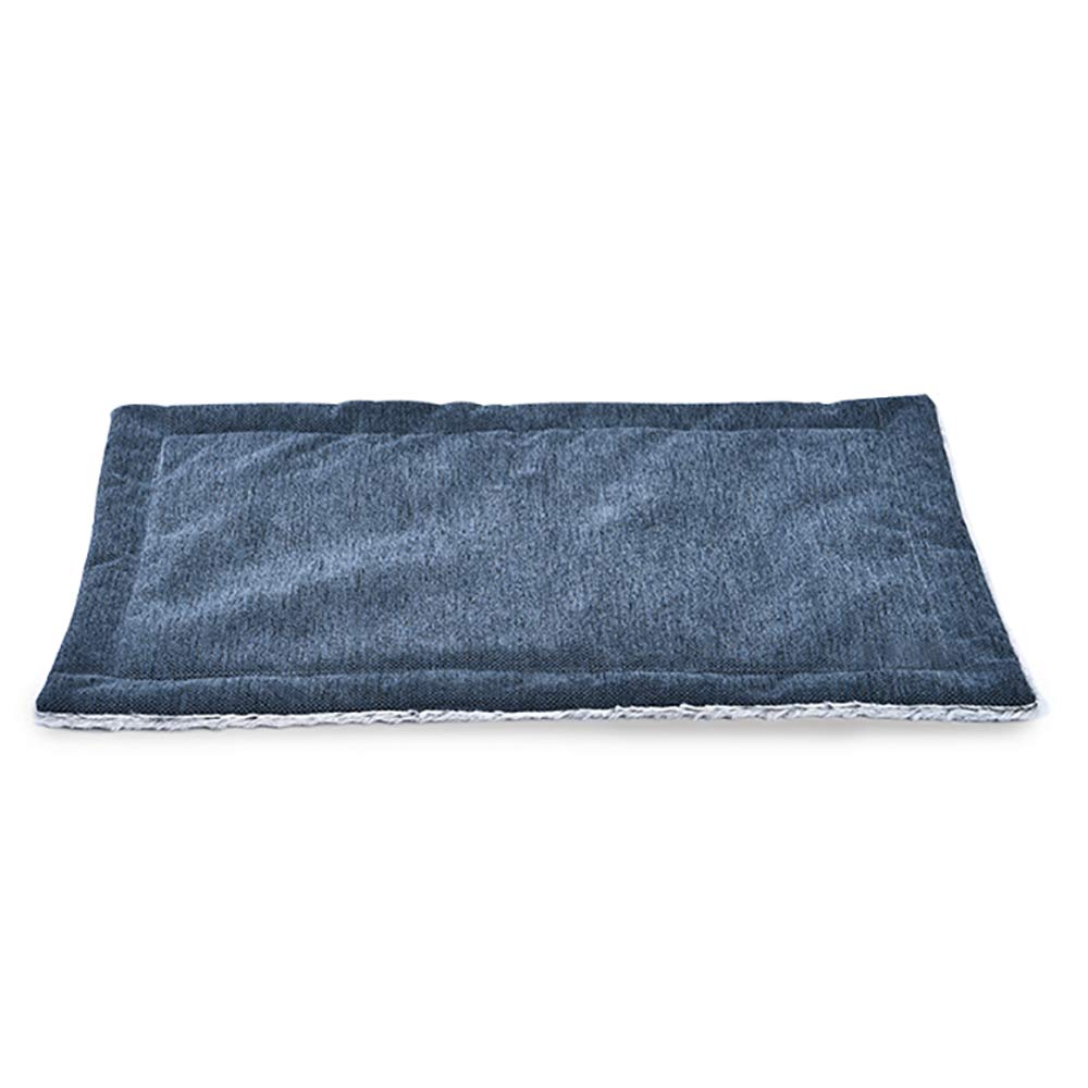 Reversible Tweed and Faux Fur Mat Bed for Cat, Dog, Puppy, Cages and Crates (Large 115cm x 71cm, Coffee)