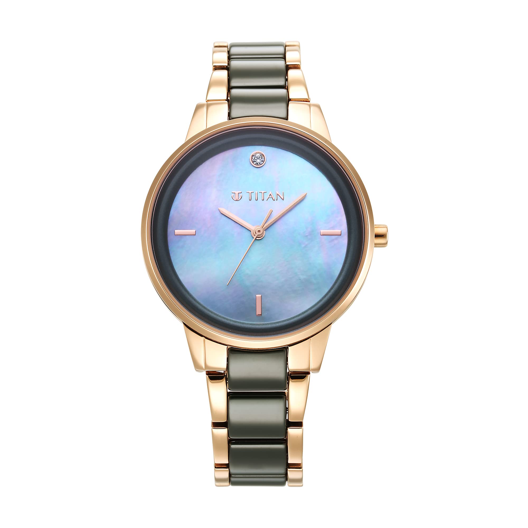 Titan Purple Ceramics Green Dial Analog Steel and Ceramic Strap Watch for Women-NS95213KD04 (B0BP256Y8H) Amazon Price History, Amazon Price Tracker