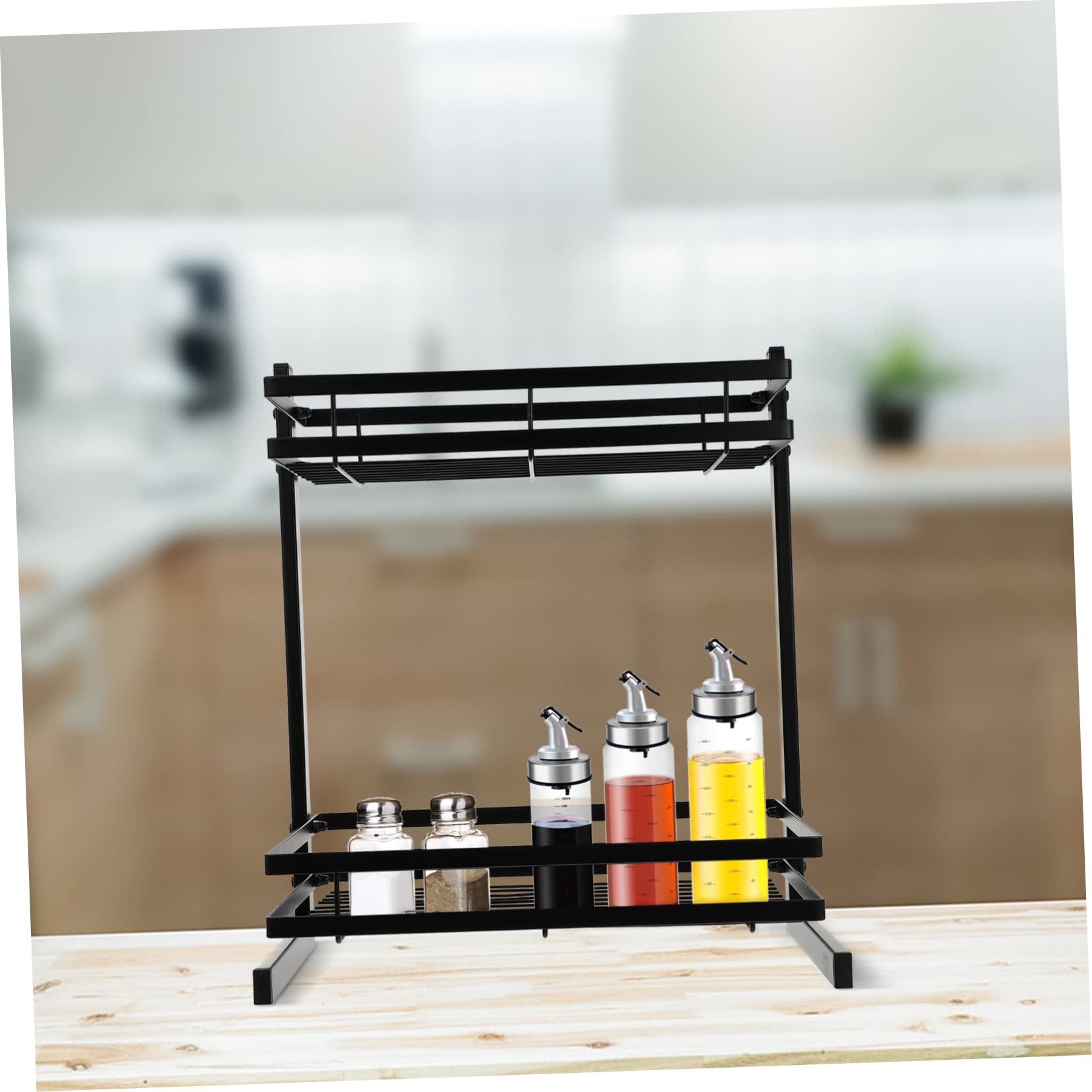 Cabilock Mensola Portaoggetti Per Spezie Organizer Per Armadietti Da Cucina Rastrelliera in Ferro Per Utensili Da Cucina Portabottiglie Per Spezie