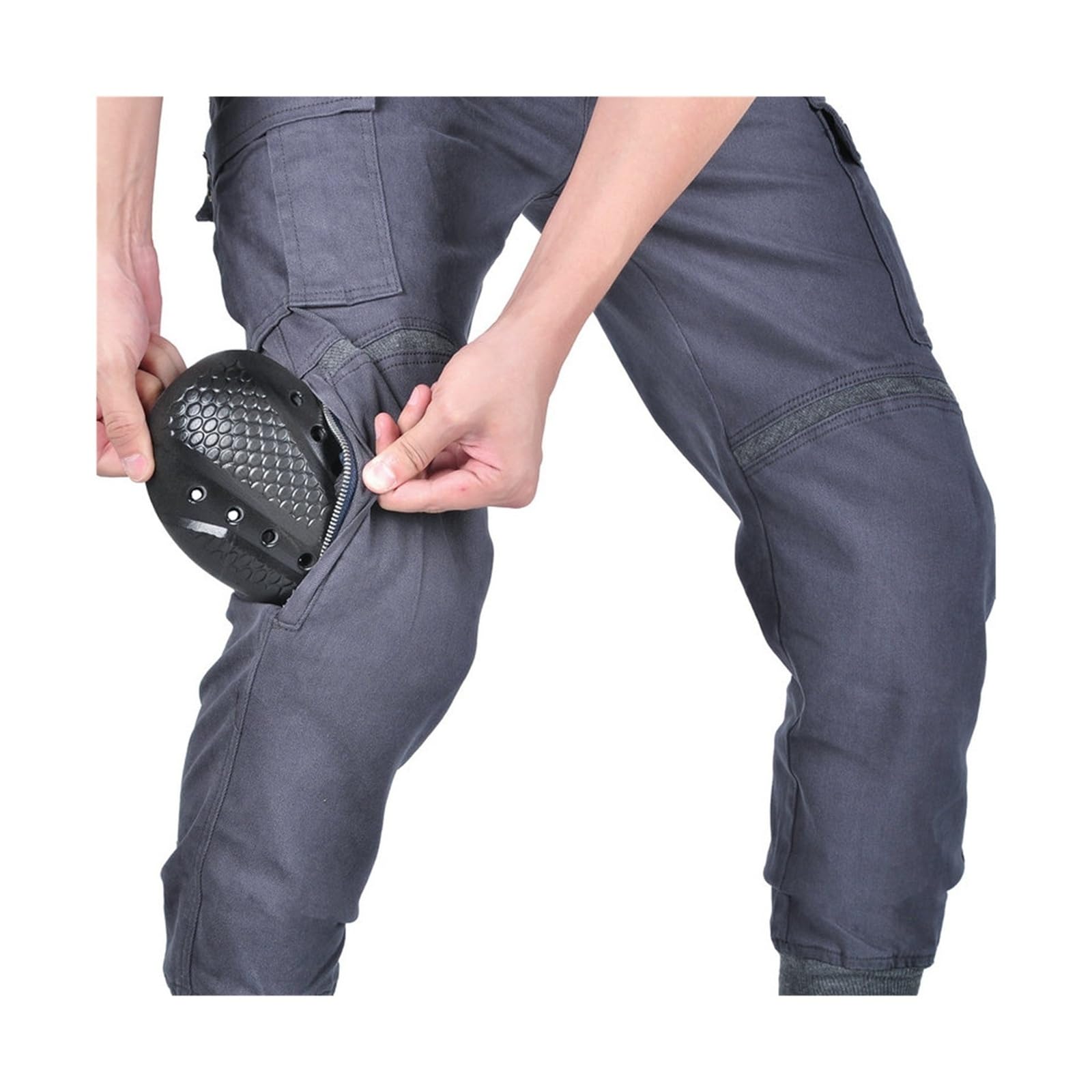 Spodnie rowerowe lekkie spodnie motocyklowe z aramidową podszewką | CE Knee Hip Armor, całoroczne odporne na rozdarcie spodnie jeździeckie wiele kieszeni