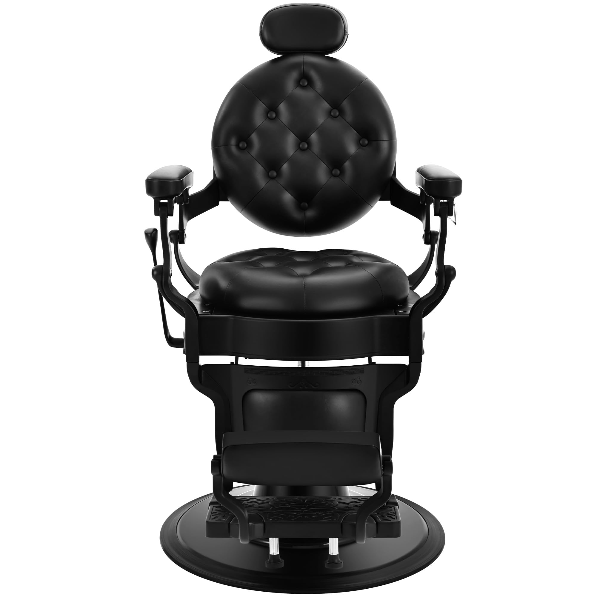 Halamine Black Barber Chair, Vintage Hair Salon Chair Hair Stylist, Reclining Salon Chair Hydraulic All Purpose Barber Chairs for Barbershop, Classic