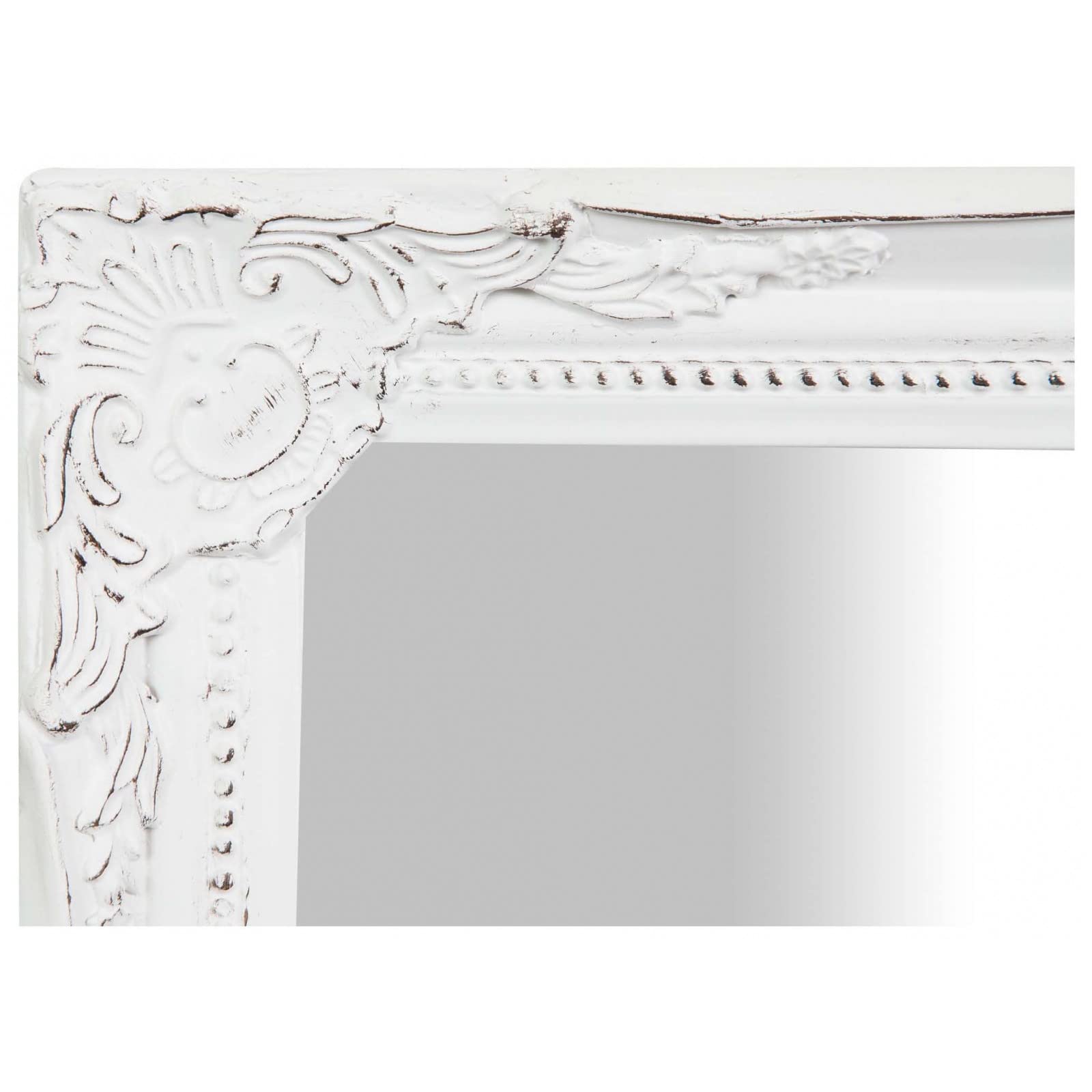 Miroir Mural Vintage Biscottini - 28x32.5cm, Blanc Shabby - Fabriqué En Italie