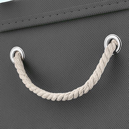 Stick&Shine 4X Aufbewahrungs Korb Dunkelgrau Faltbox 15 x 15 x 15 cm Regalkorb faltbar mit Kordel