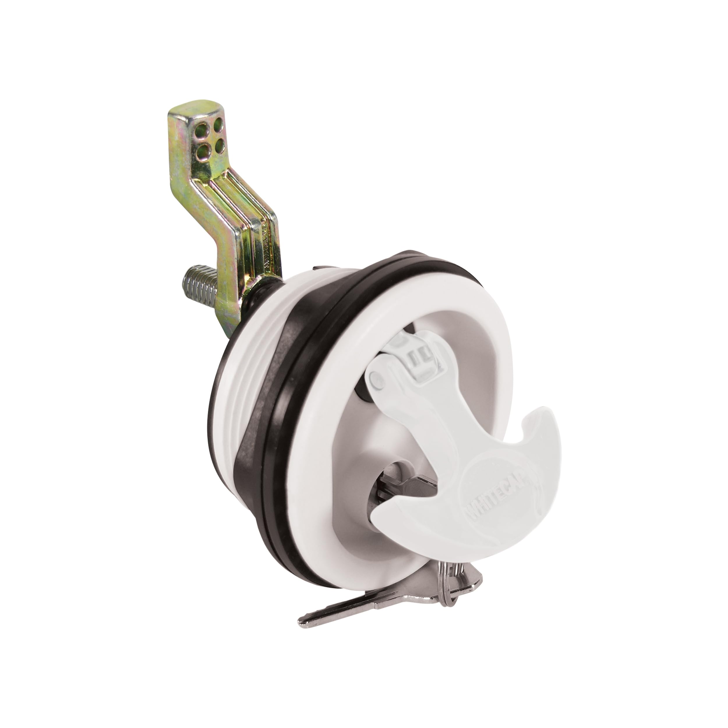 Poignée en T verrouillable Whitecap 3226WC en nylon blanc pour trappe de bateau