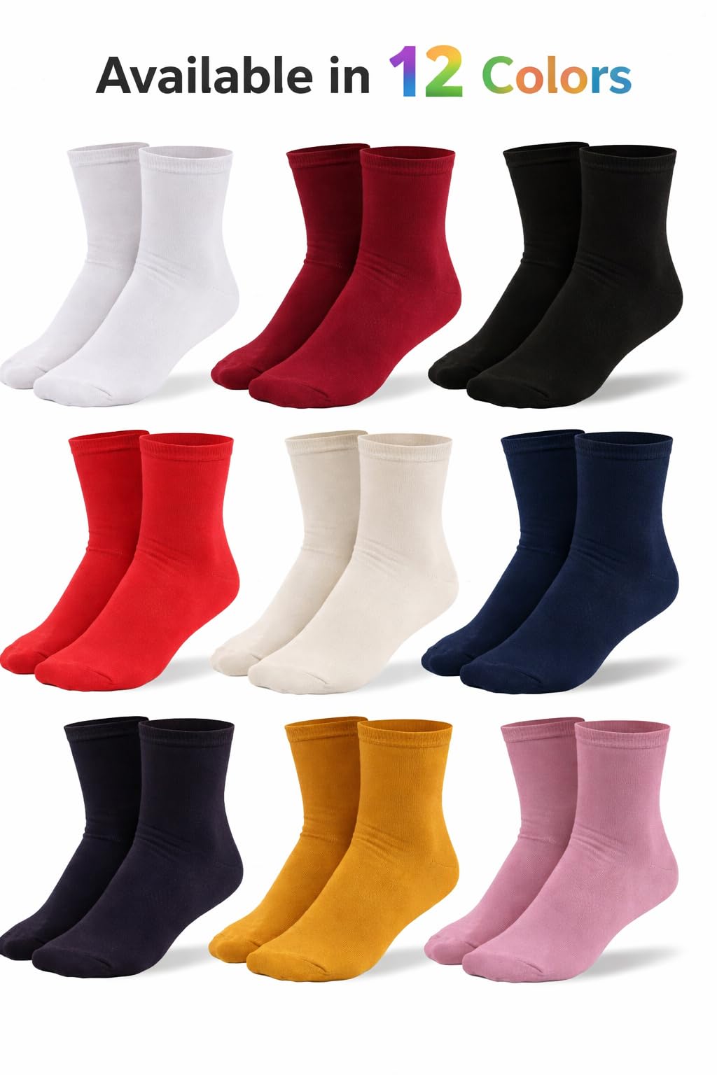 MILENA Calcetines Mujer Algodón Transpirables y Suaves Pack de 3 Pares Sin Costuras Cómodos y Elegantes para Uso Diario Regalo Mujer Talla Única - 2