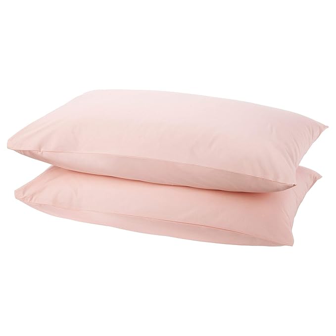 Ikea Aerglo Cotton Pillowcase (DVALA Light Pink, 50x80 cm) -2 Pack