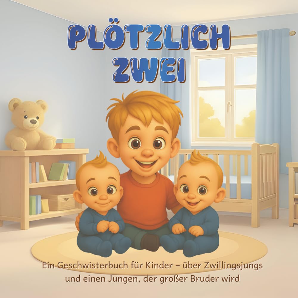 PLÖTZLICH ZWEI: Ein Geschwisterbuch für Kinder – über Zwillingsjungs und einen Jungen, der großer Bruder wird