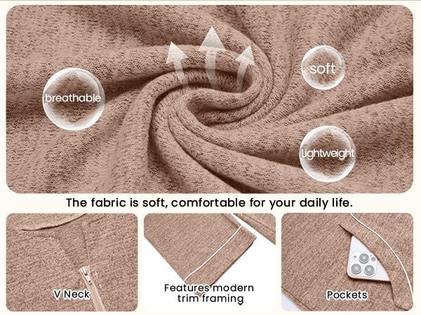 Ekouaer Zipper Robes for Women 3/4 Sleeve Bathrobe Lightweight House Coats for Women with Pockets Long Moo Moo Nightgown - Image 5