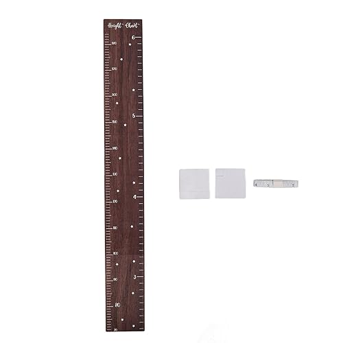 Miniatura 1 de Wooden Ruler Growth Chart, Height Measurement Ruler, Walnut Wood Height Chart with Measuring Tape, Installation Growth Chart for Toddlers Bedroom