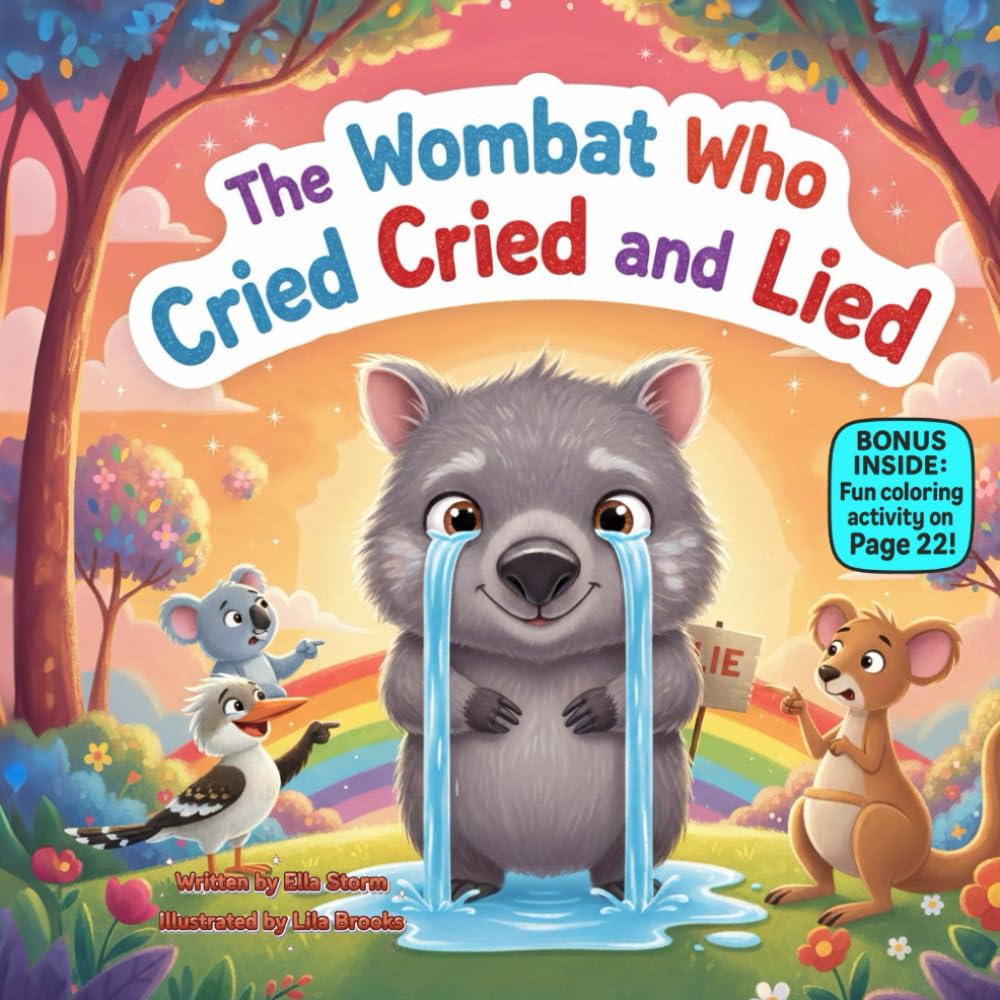 The Wombat Who Cried and Cried and Lied: A Silly Rhyming Picture Book About Telling the Truth, Building Trust, and Learning Why Honesty Matters