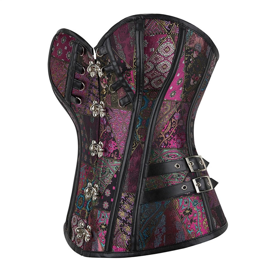e-girl Corset Overbust Boucles Gothiques Lacage Arrière femme,EU 32-42