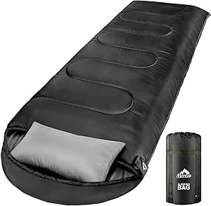 MEREZA 0 Degree Winter Sleeping Bag for Adults and Kids with Pillow, Cold Weather 4-Season Camping and Hiking