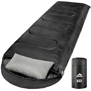 MEREZA 0 Degree Winter Sleeping Bag for Adults Kids with Pillow Cold Weather Sleeping Bag for 4 Season