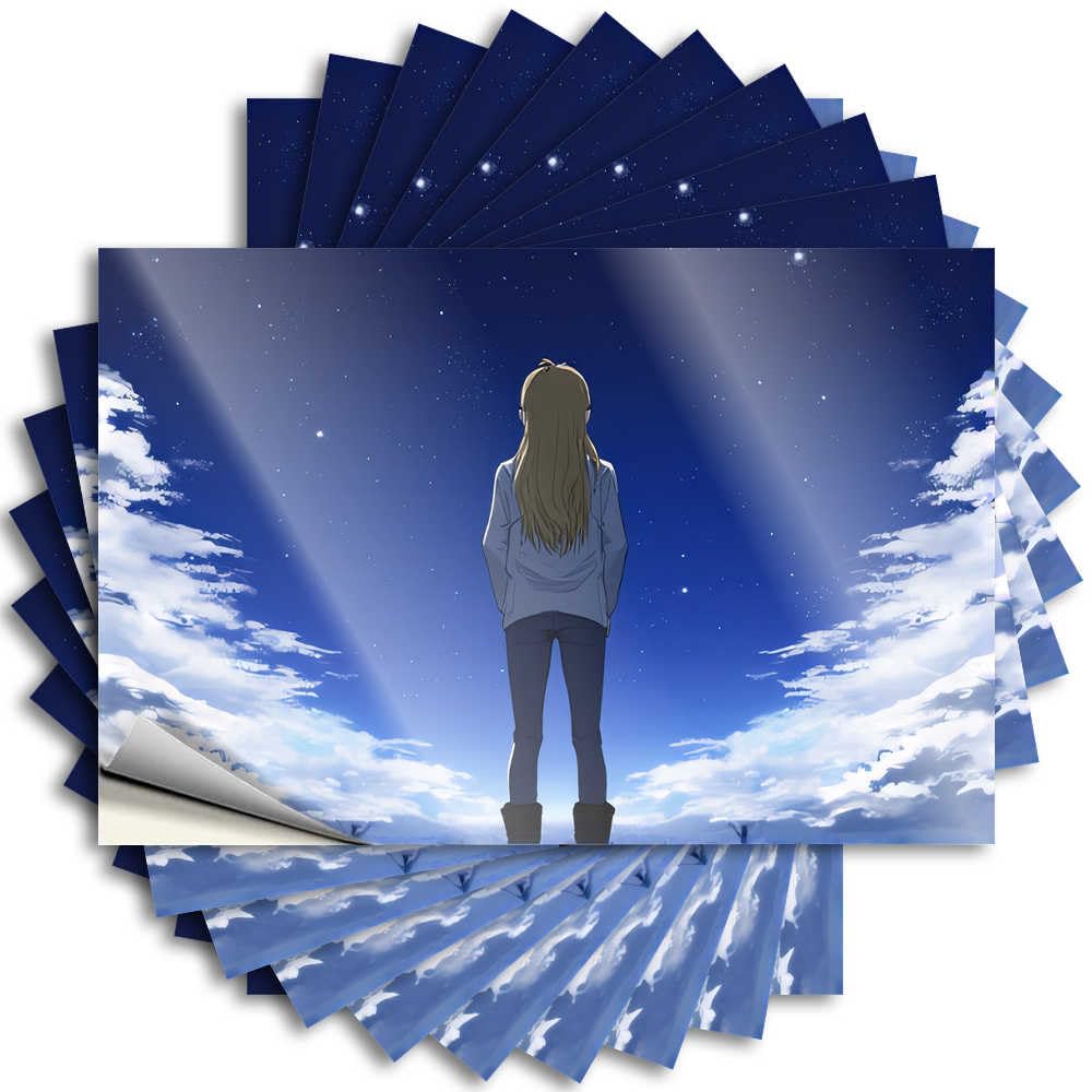 Decals Great Van Bottle Girl Gazing At The Starry Sky - No Residue Decals for Billiards(8X12CM)