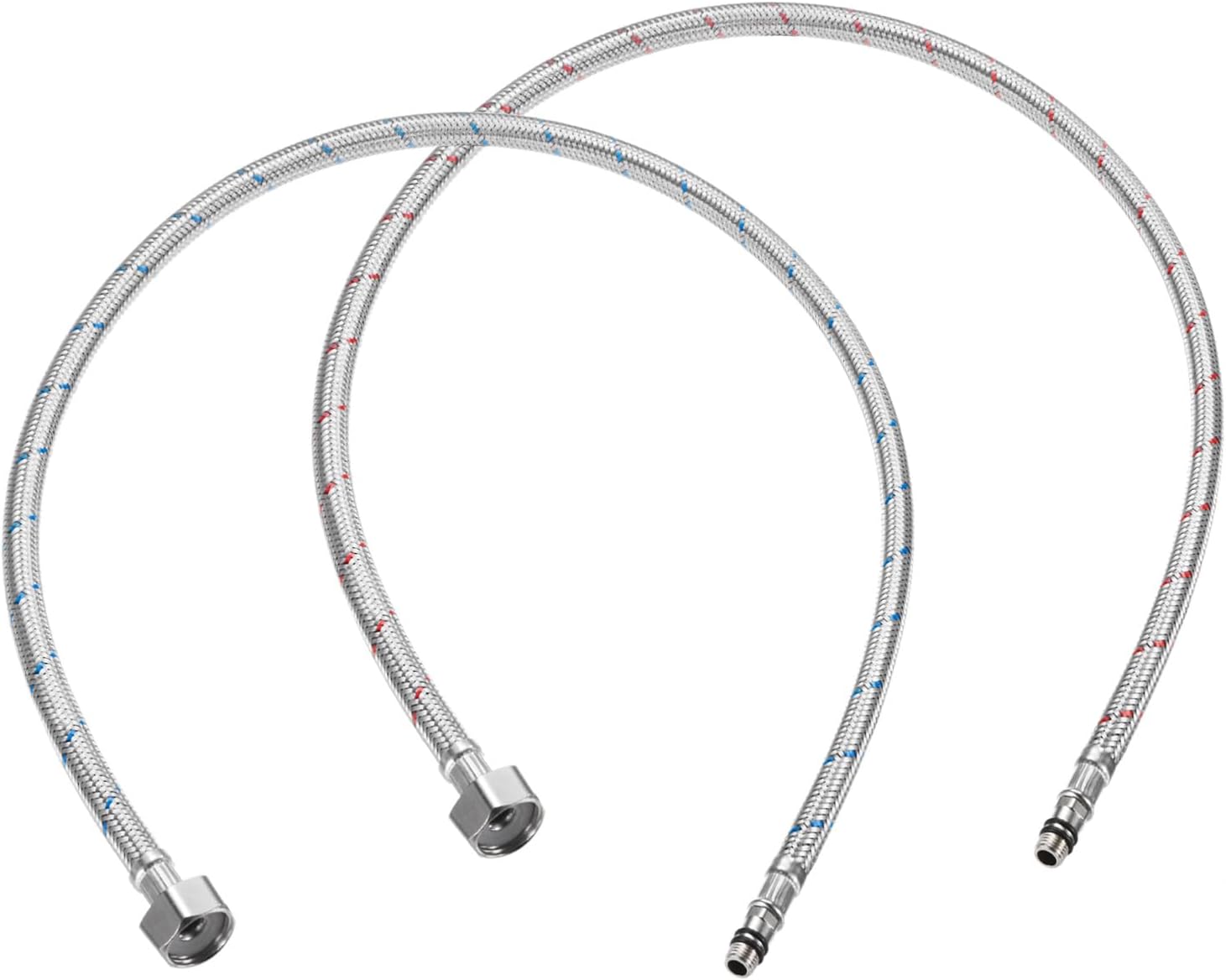 M METERXITY 2-Pack 31 Inch Faucet Hose Connector, G1/2 Inch Female Compression M10 Male Connector Braided Stainless Steel Water Supply Line for Bathroom/Kitchen, Faucet Supply Lines