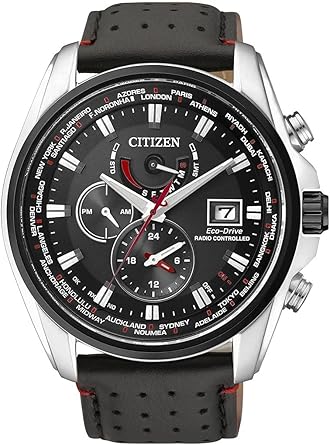 Citizen AT9036-08E - Reloj para hombres, correa de cuero, color negro