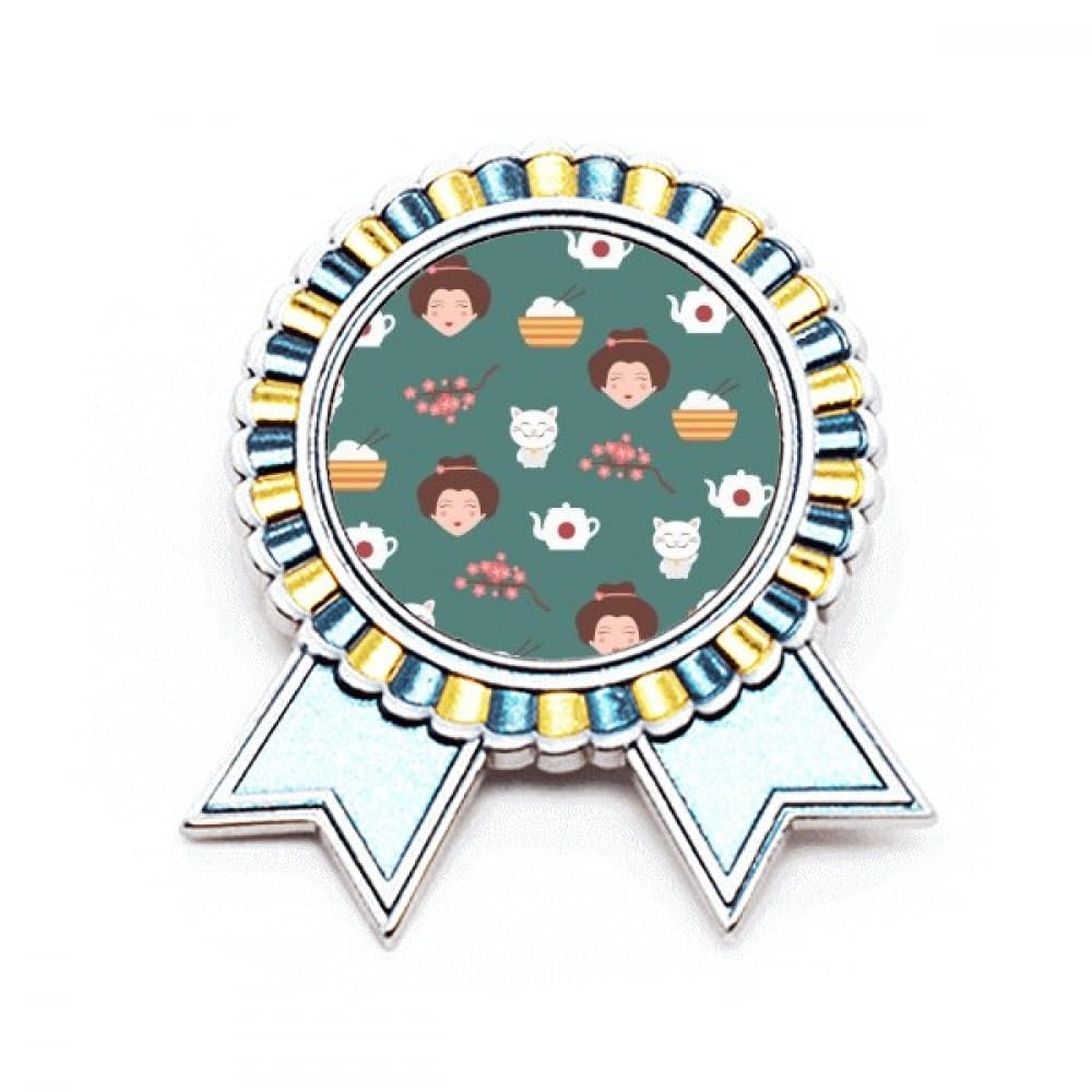 Broche chat théière Winner Award en métal taille M pour veste