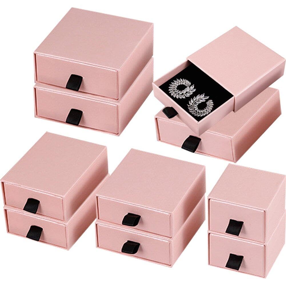 Boîte tiroir kraft pour bijoux Lot de 10 boîtes cadeaux multi-tailles collier bague