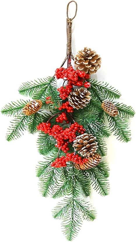 Amazon Co Jp クリスマスツリー クリスマススワッグクリスマスティアドロップドアスワッグ松ぼっくりとレッドベリーの装飾のために休日の クリスマス ウォールは クリスマスツリーをぶら下げ デスクトップツリー Color Green Size Free Size おもちゃ