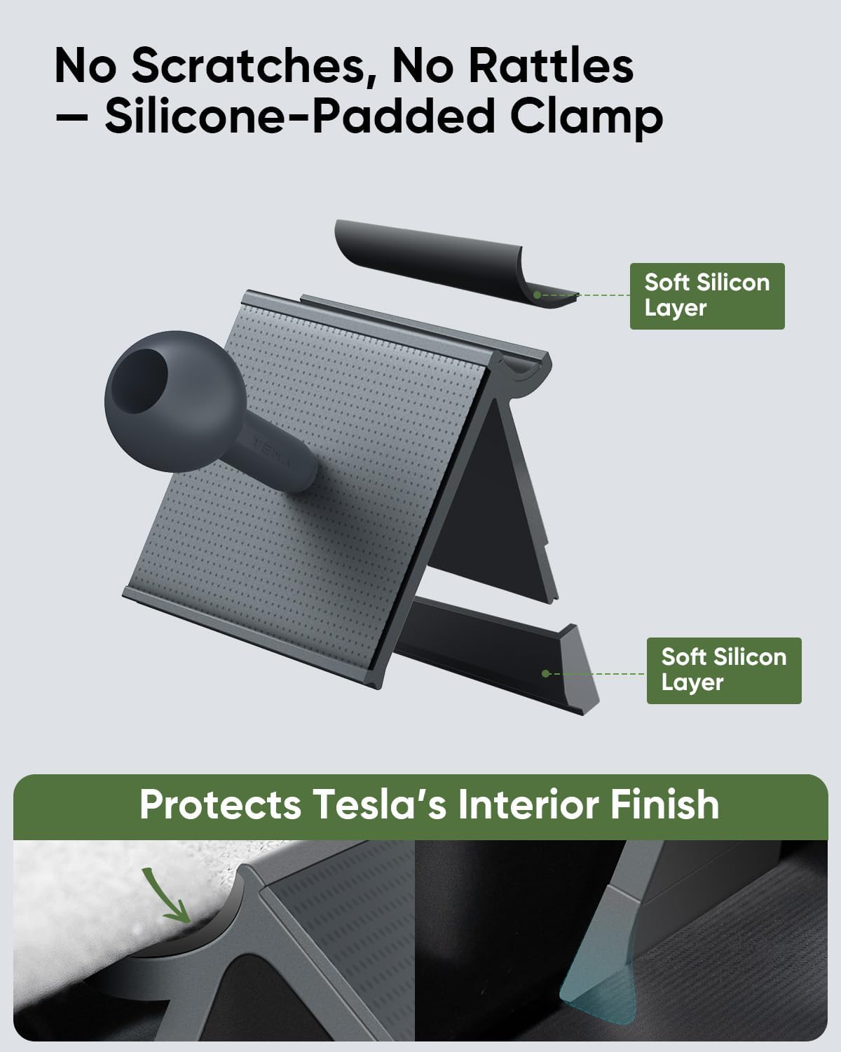 TEMAI MagSafe Phone Mount Dedicated for Tesla Model Y 2025 (Juniper) ONLY - No Damage Silicone - Fits iPhone 17 16 15 Pro Max - [Specifically for Center Vent Position]