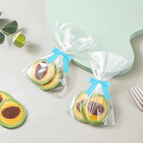 Miniatura 5 de 50 lazos de cinta de satén de 3 pulgadas, color azul turquesa, preatados, para bolsas de golosinas, cesta de envoltura de regalo, boda, baby shower,