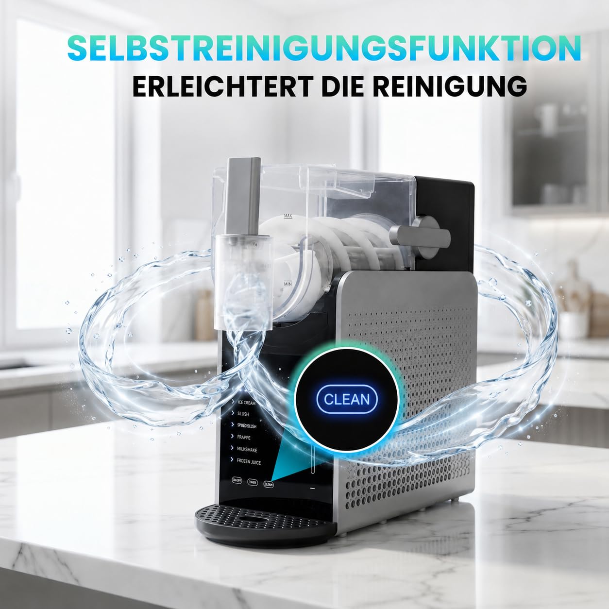 Slush-Maschine – Slush Puppy Maschine 1,6L, 6 Programme, Granita Maschine für Eiskaltgetränke, Timer, BPA-frei, 200W, Schwarz