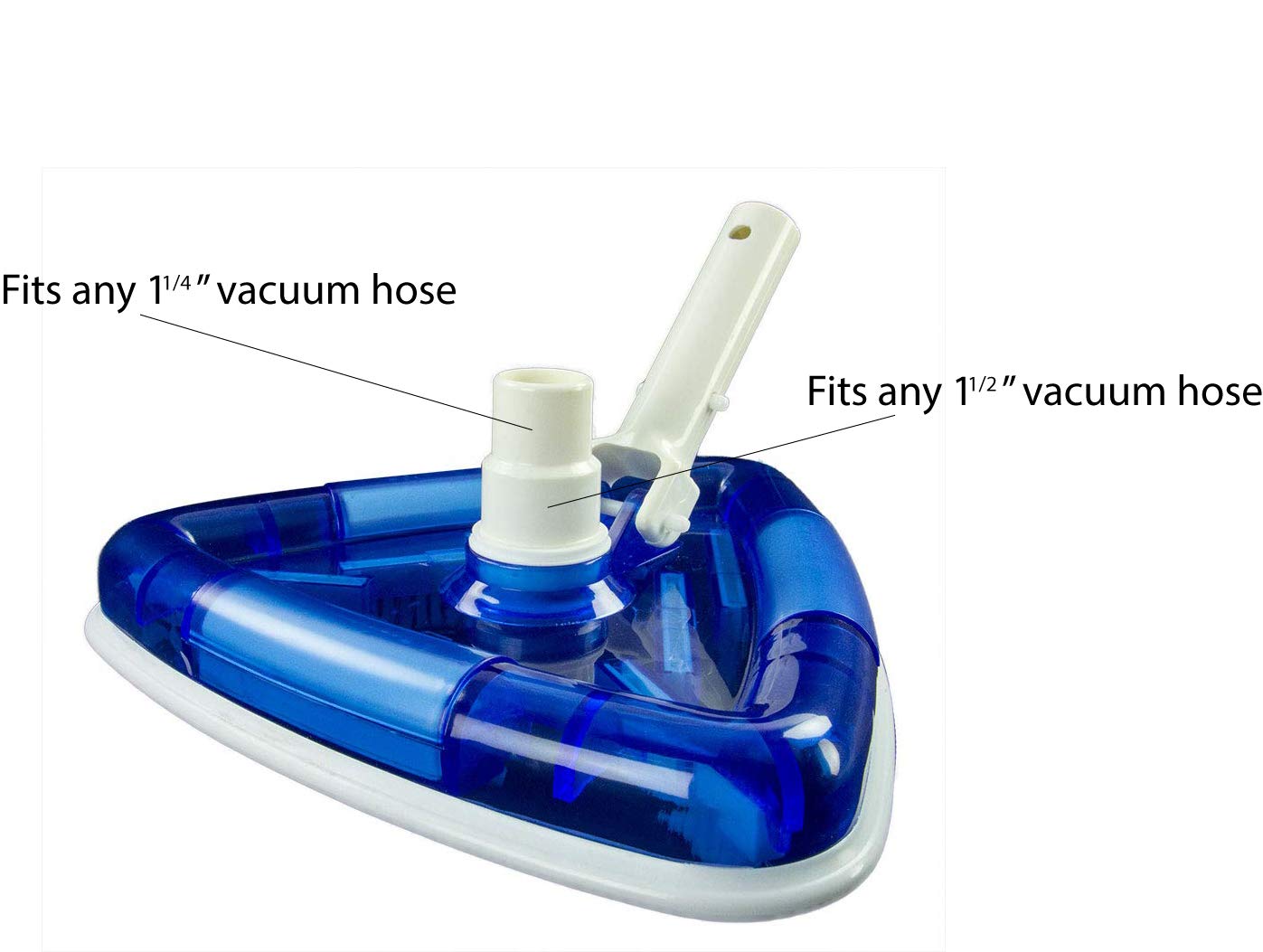 Aqua Select Tête triangulaire See-Thru pour piscine | Parfait pour les piscines hors-sol et creusées | Poils en nylon et côtés en caoutchouc | Nettoyage rapide des murs, coins et pentes
