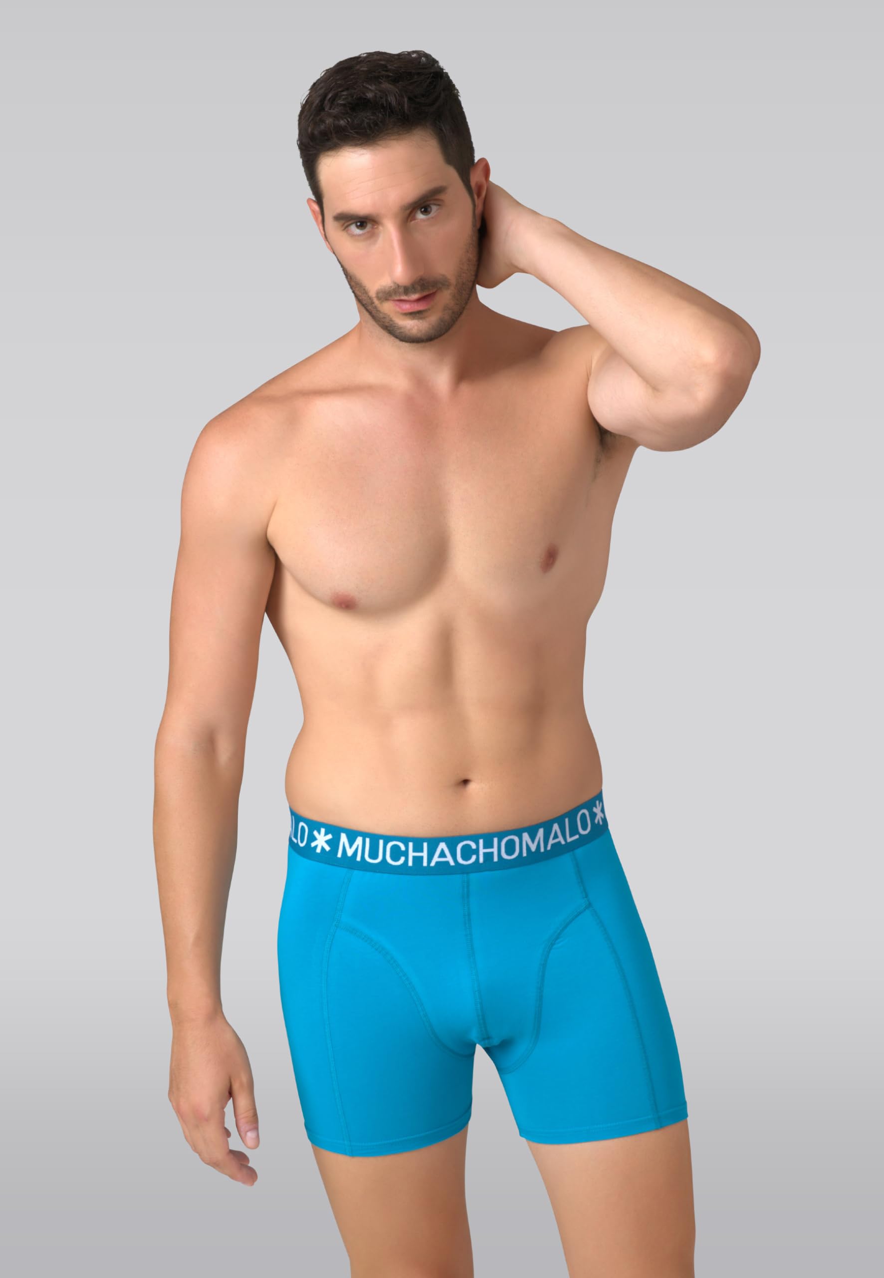 Muchachomalo Uomo Boxer 7-Pack, Tinta Unita, Cotone, Fascia Elastica