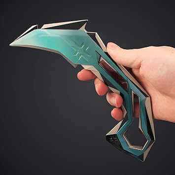 2025 Valorant VCT25 Model,Length 22Cm/8.7Inch,Includes A Leather Sheath,All-Metal Game Collectibles,Blue