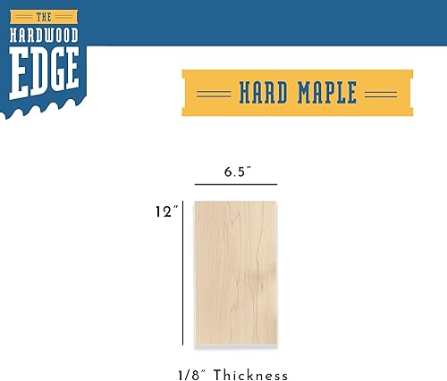 Miniatura 2 de Tablones de madera de arce dura, paquete de 8 unidades de madera de arce dura para manualidades de madera sin terminar, 18 pulgadas (0.118 in),