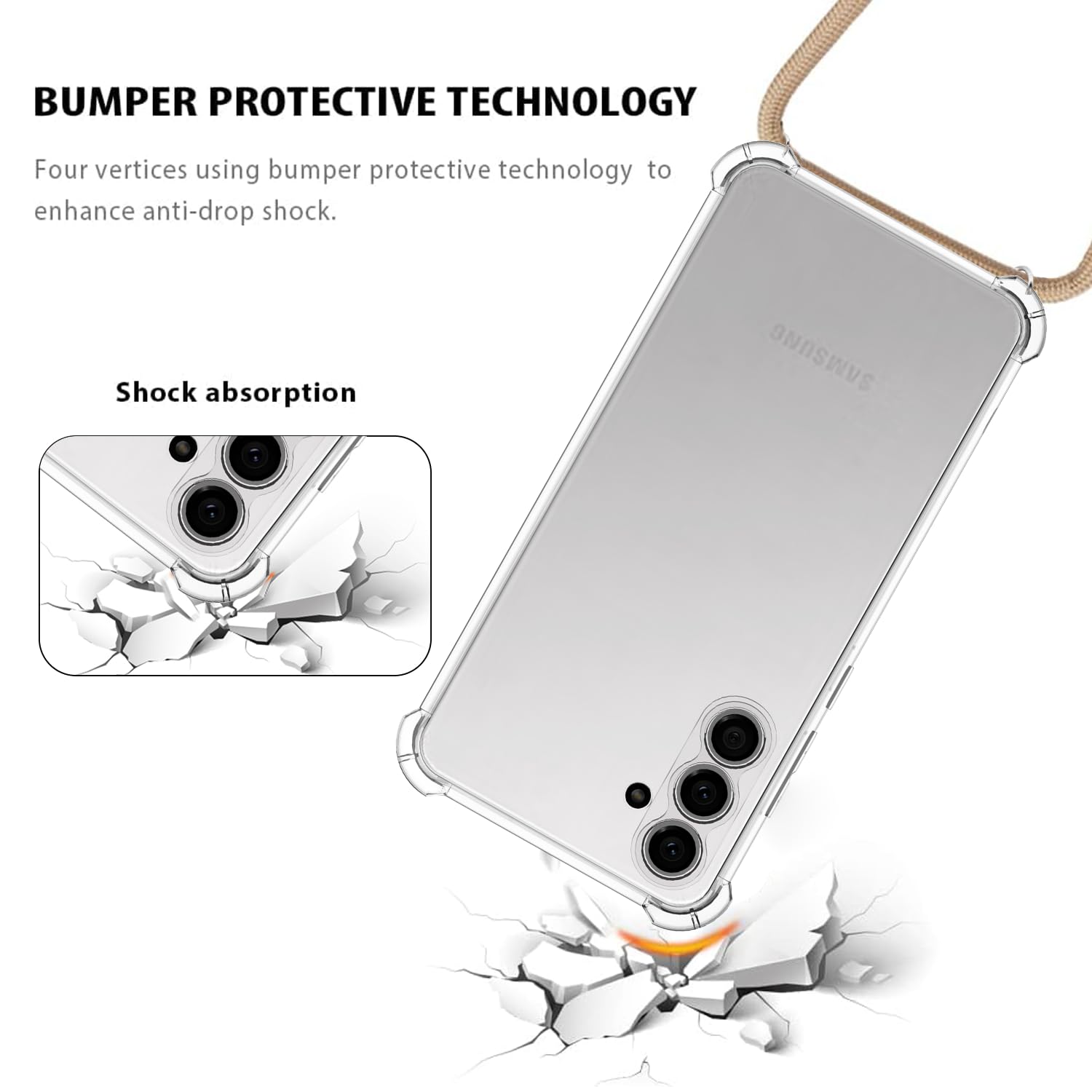 Amazon.com: for Samsung Galaxy S25+ Crossbody Clear Case with