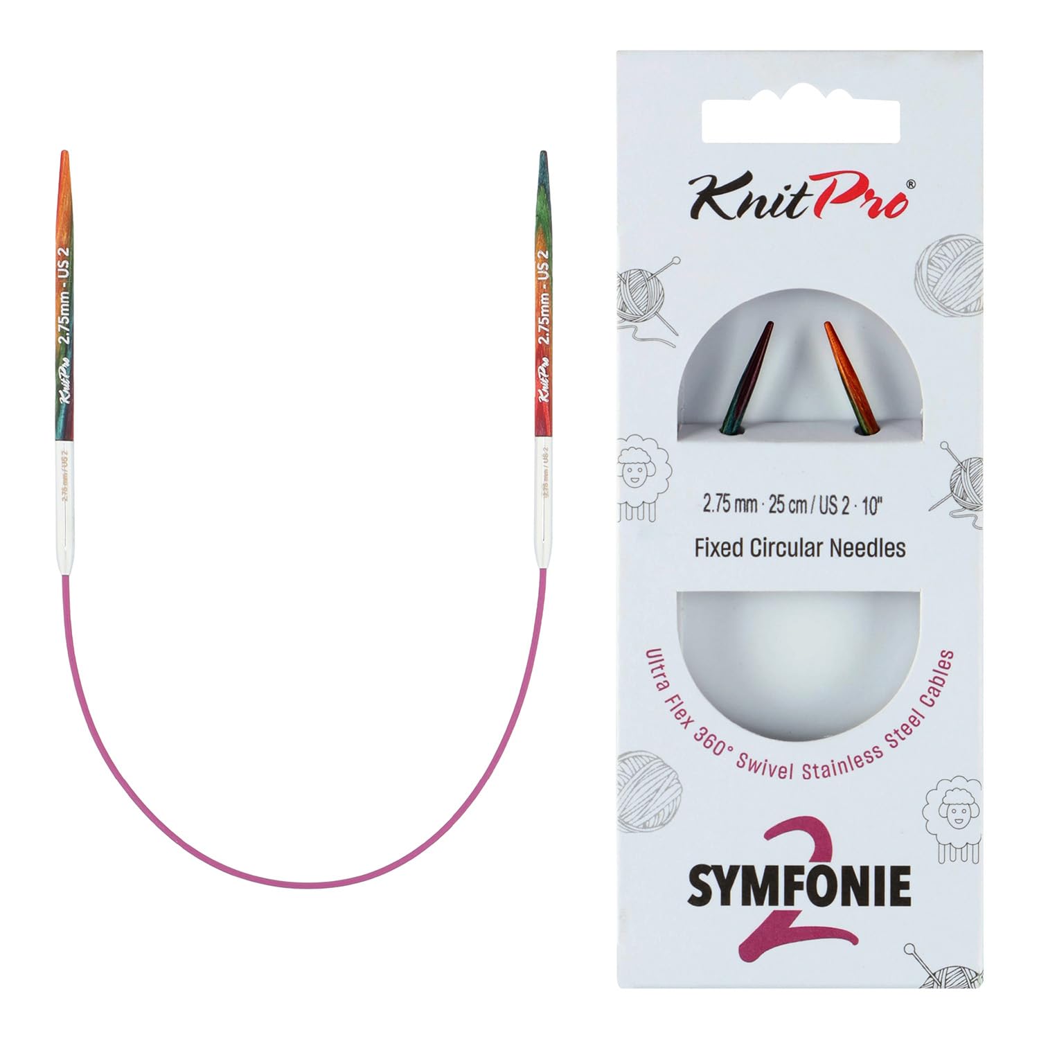 KnitPro Symfonie 2 Fixed Circular Needles 10" (25cm) | 2.75mm โ image 1