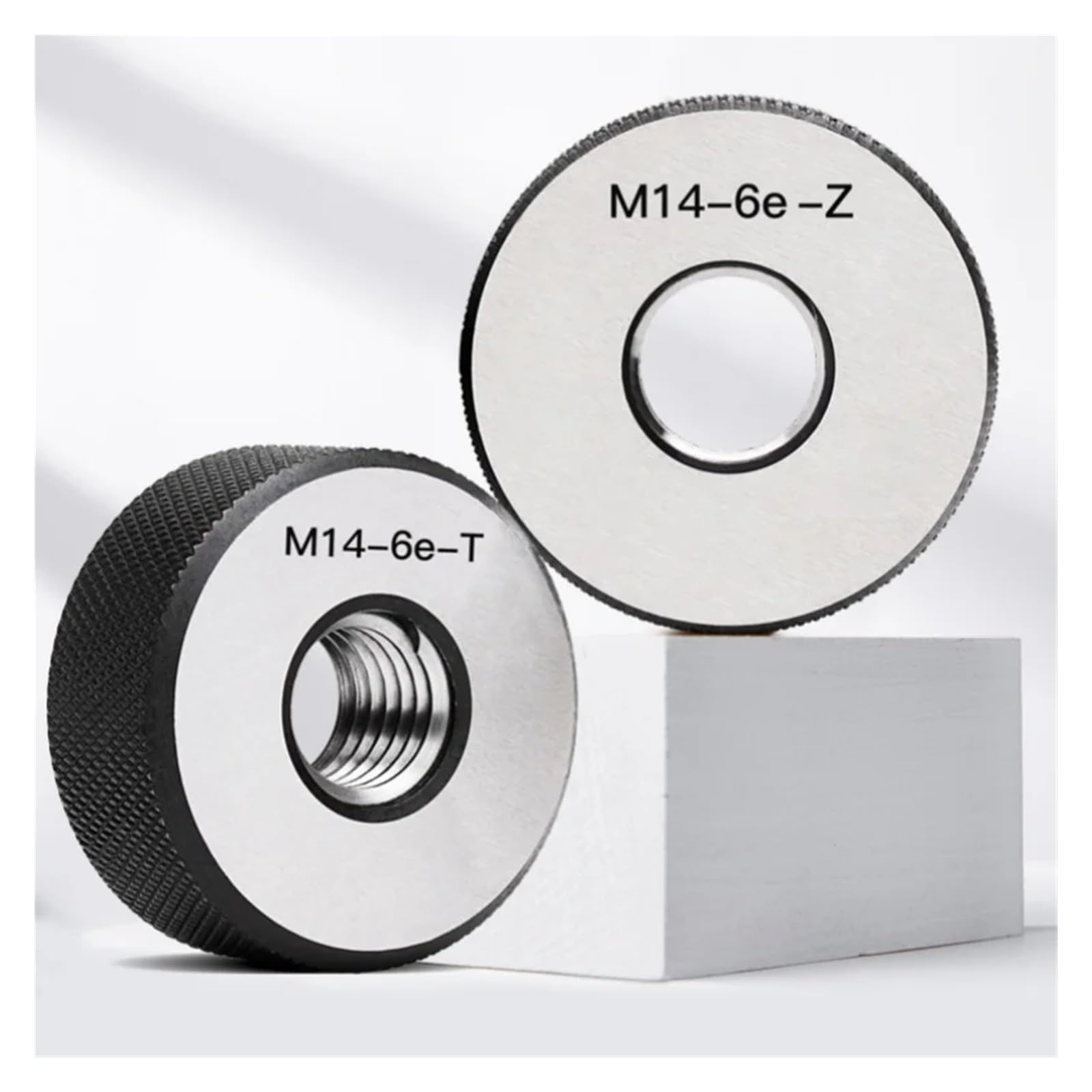 Jauge à anneaux filetés 1 jeu (1 x GO + 1 x NOGO) 6e M2-M12 Outil de mesure de bague de jauge de filetage fin métrique standard(M5X0.8 6e T Z)