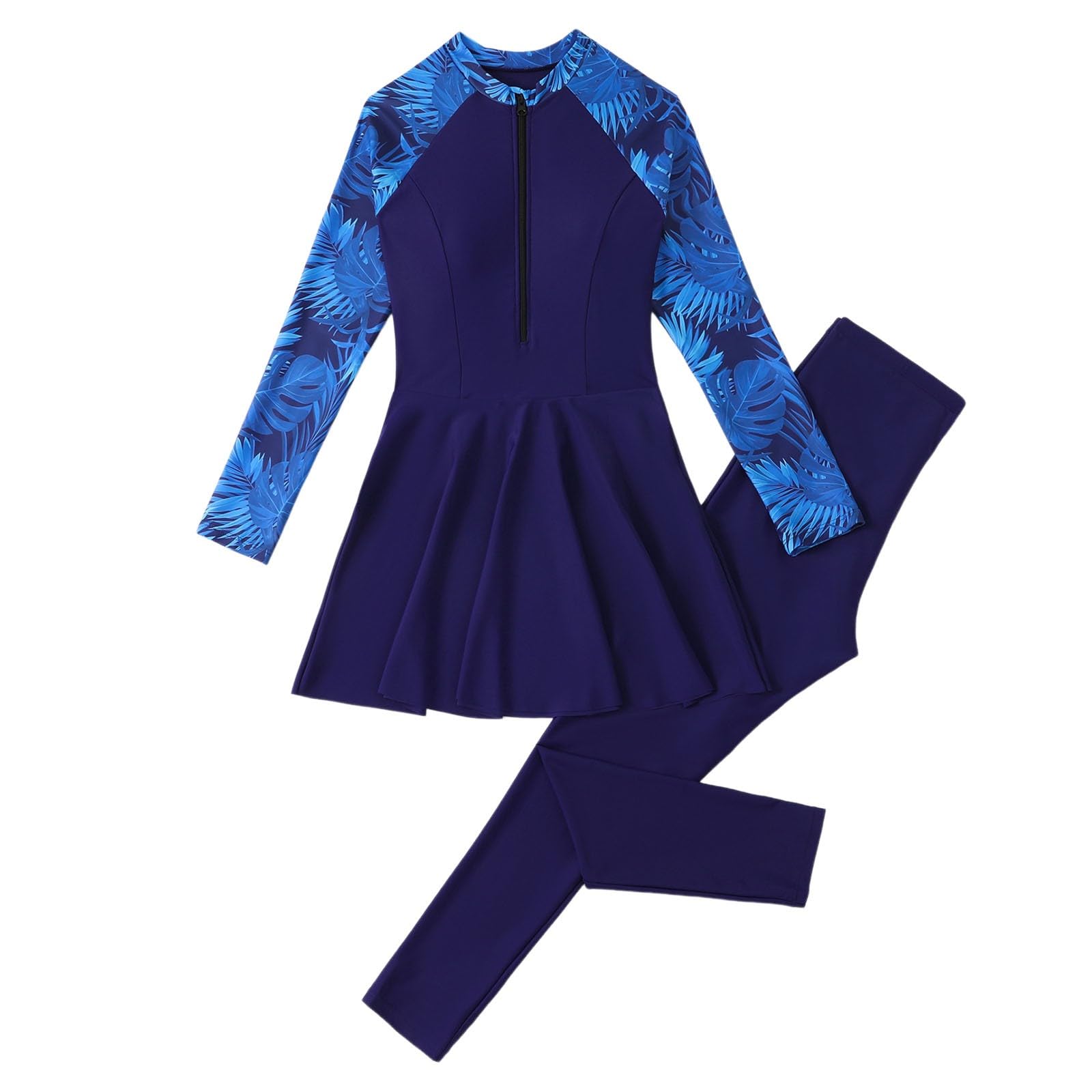 Generico Burkini Costume Donna Musulmana Maniche Lunghe Costume da Bagno Islamico Modest Full Cover Elegante Swimsuit Beachwear Estive Comodo
