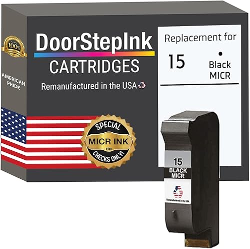 DoorStepInk Recambios de cartucho de tinta remanufacturados en los Estados Unidos para HP 15 negro C6615DN MICR para HP DeskJet 810C, 812C, 825C,