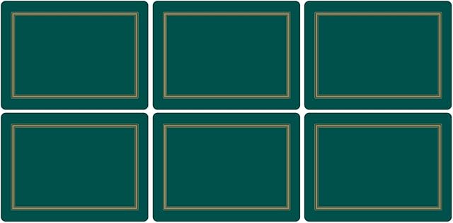 Portmeirion Home & Gifts Classic Emerald Placemats S/6, wood & cork, Multi Coloured, 30.5 x 23cm