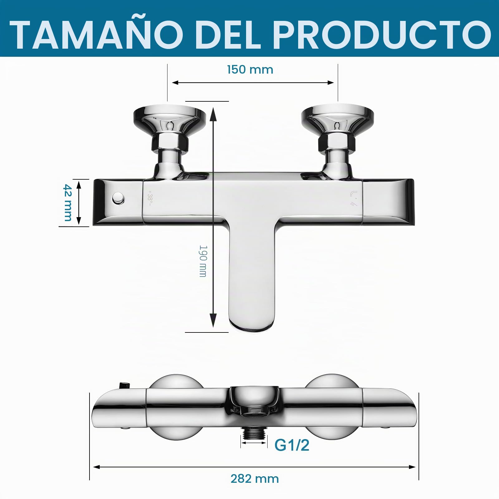 Grifos de Ducha Termostatico Cromo Grifo Termostatico Ducha Grifos de Bañera Grifos de Ducha y Bañeras Juegos de Grifería Para Bañera y Ducha