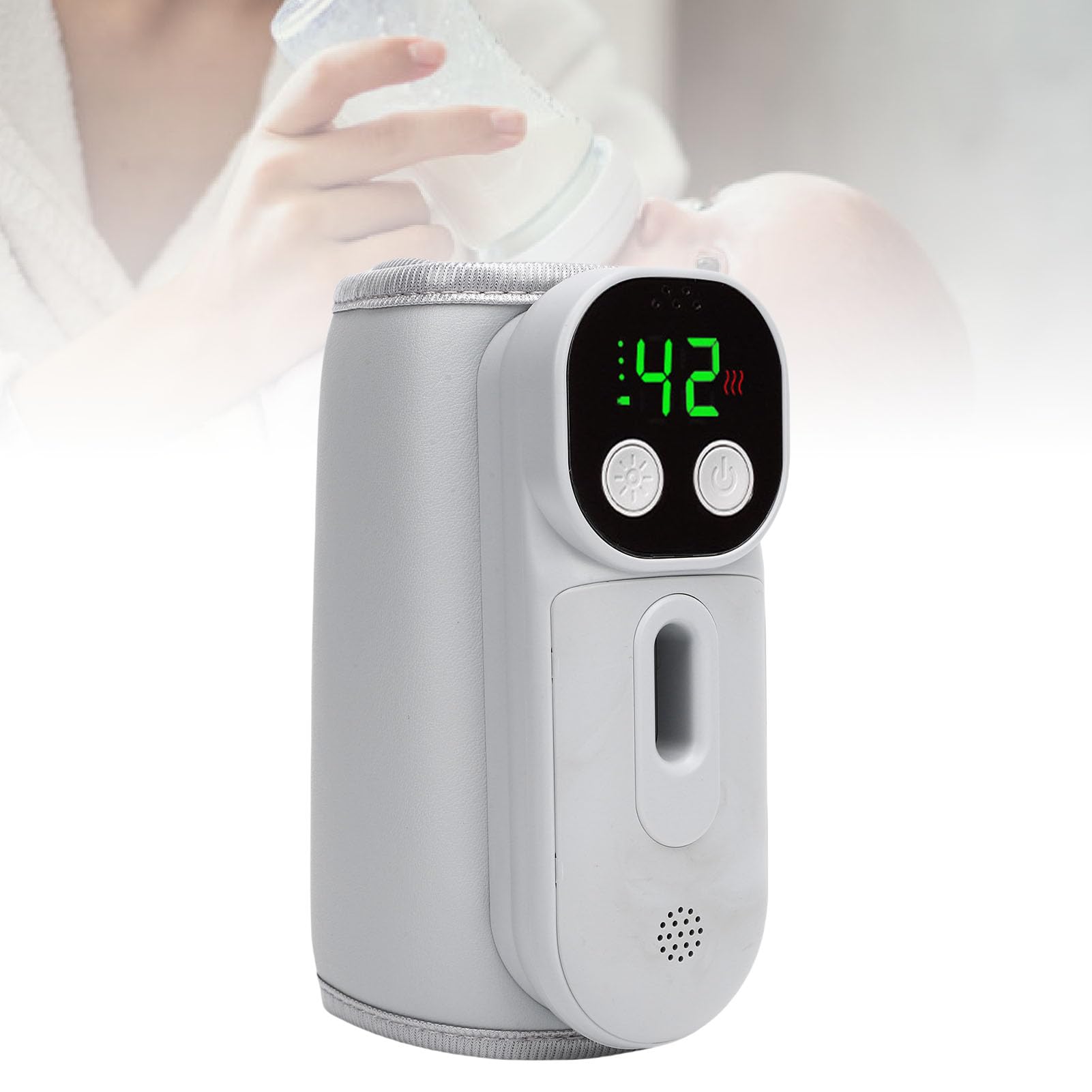 Fdit Innovativo Scaldabiberon Portatile, Riscaldamento Rapido 7 Temperature per Viaggiare in Movimento Riscaldamento Surround a 360° per Neonati Materiale: Pelle PU