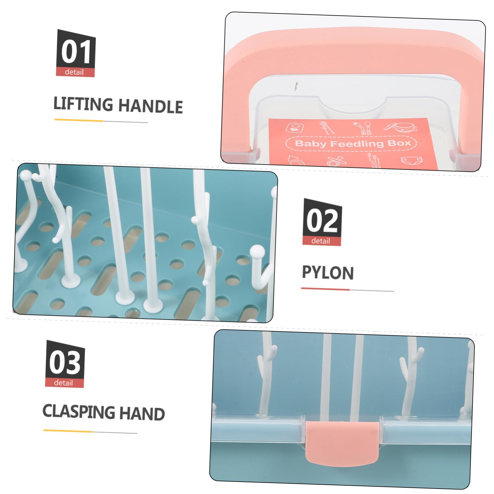 HEMOTON Boîte de Séchage pour Biberons et Étui de Rangement pour Tétines Accessoires Allaitement Organisation de Biberons
