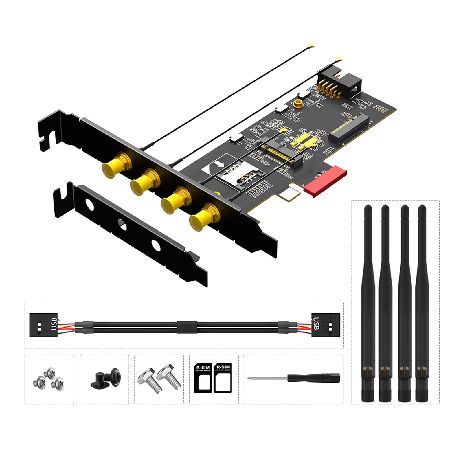 PCIE 1X Adaptateur Carte Réseau Installation Facile WiFi 6 Internet Rapide 2400 Mbit/s 3G pour Bureau Adaptateur de Bureau sans Fil
