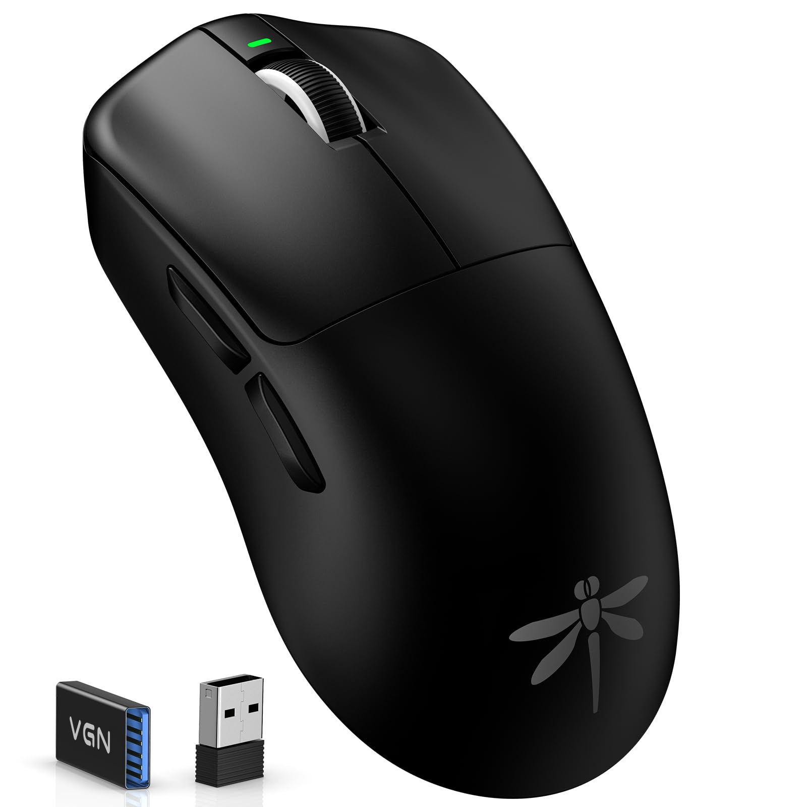 VGN F1 Pro Max Wireless Gaming Mouse - 55g Ultralight - 26000 Adjustable DPI - 1000Hz Polling Rate - 200h Battery - Wireless &amp; Wired Mode - 6 Programmable Buttons - Professional Grade - USB-C - Black
