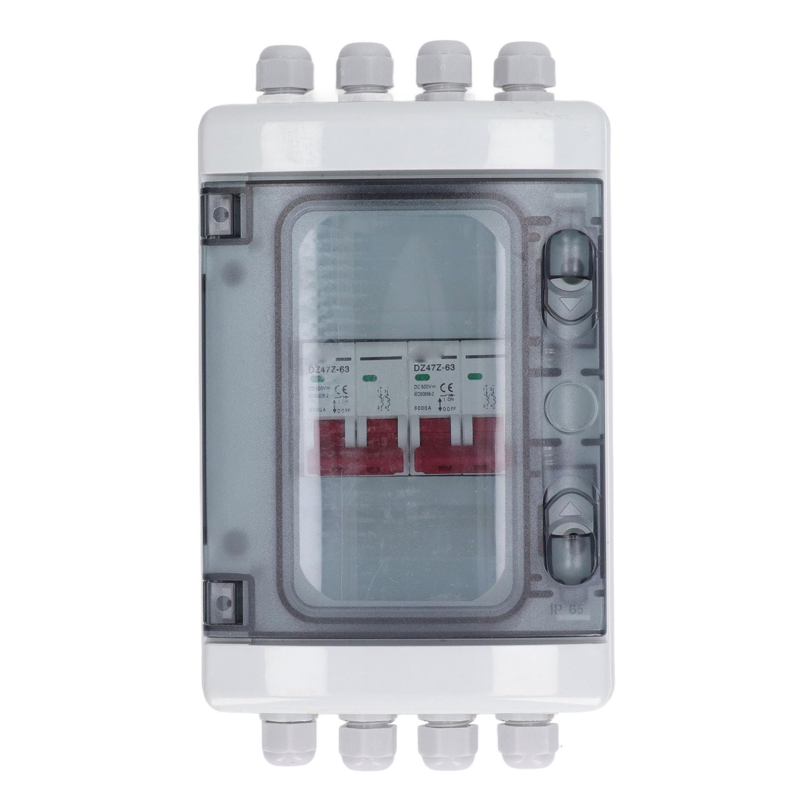 Ejoyous Scatola Interruttore Miniaturizzato CC, Sezionatore Solare Fotovoltaico Ignifugo per PC, 2 in 2 Uscite DC500V IP65 Impermeabile Resistente Ai Raggi UV per Inverter per Pannelli Solari RV