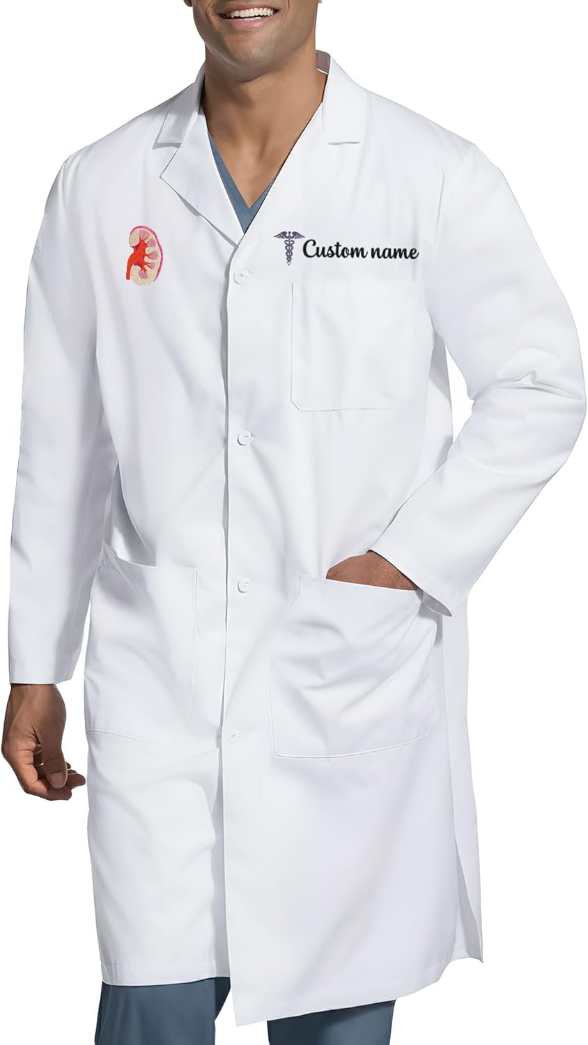 Personalized Lab Coat with Internal Medicine Symbol, Custom Embroidered Name Lab Coat, Ideal Gift for Doctors