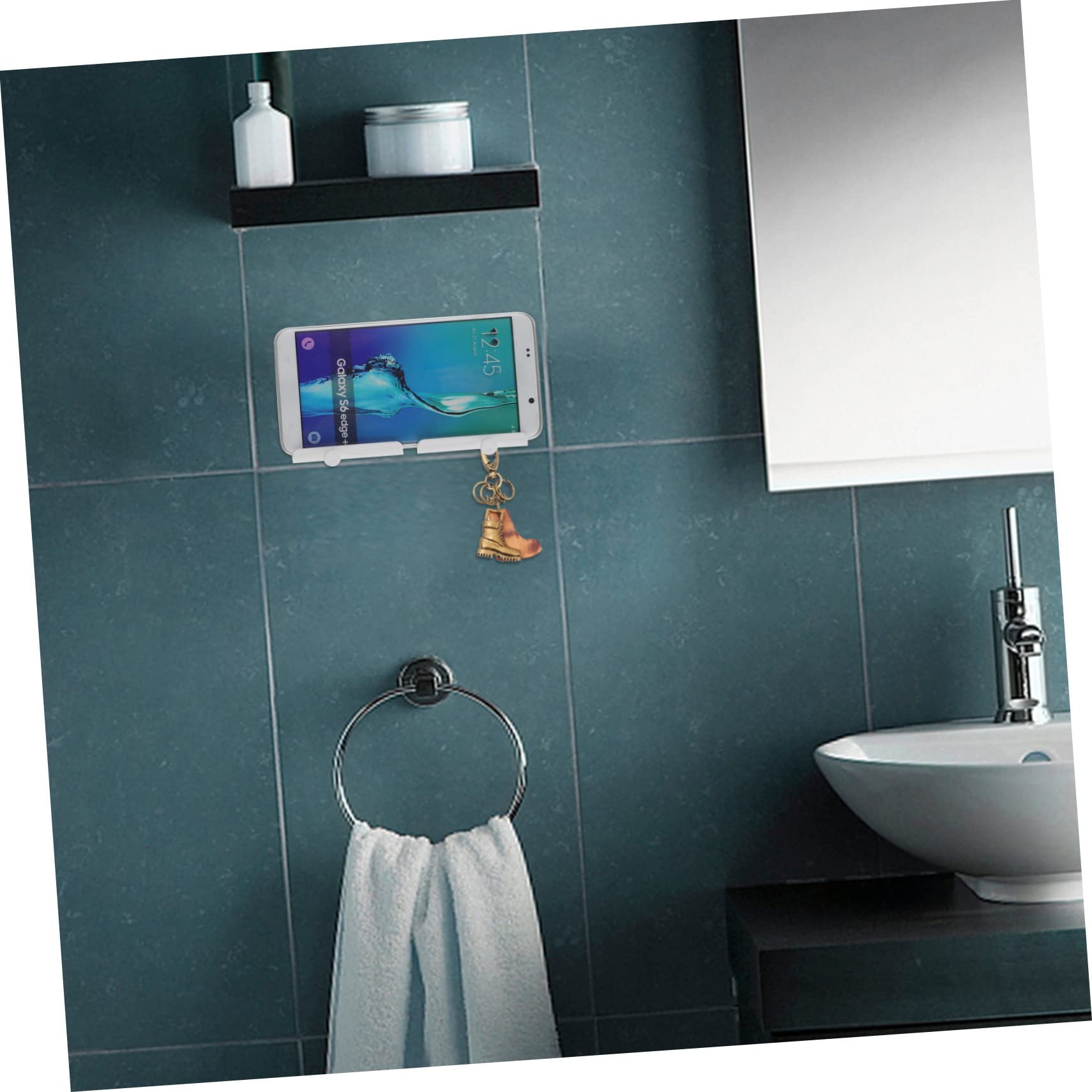 Gadpiparty 8pezzi Supporto Da Muro Per Smartphone Autoadesivo Con Gancio Porta Telefono Da Scrivania Per Ricarica Bagno e Cucina Facile Installare Compatibile Con Cellulari e Piccole Tablet