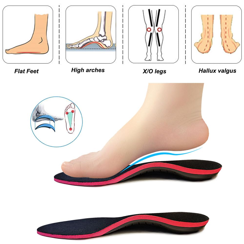Solette ortopediche, soletta ammortizzante sportiva, poggiapiedi alto per uomo e donna, solette per scarpe troppo grandi per piedi piatti, fascite plantare, dolore al piede (L)