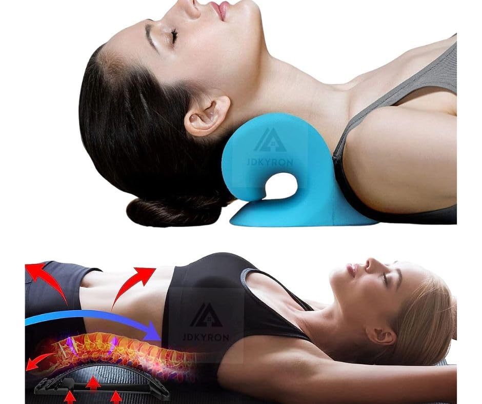 Image of Small Neck and Shoulder Relaxer, Cervical Traction Device for TMJ Pain Relief and Cervical Spine Alignment, Chiropractic Pillow Neck StretcherX Ergonomic Traction (Dr,Trust Bule)