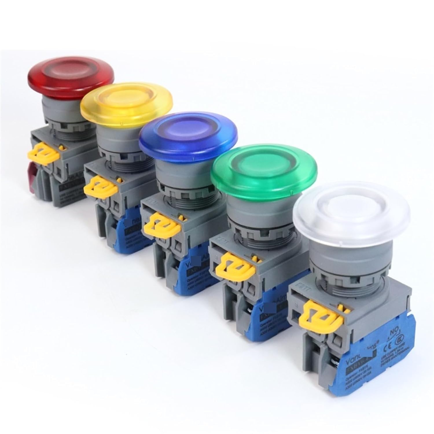 1 Stück Schalter 22 mm FXBY6 Kunststoffschalter mit LED-sofortiger selbstsichernder Leuchttaste 1NO1NC 10A 1 Stück(1NO1NC-MOMENTARY-24V)