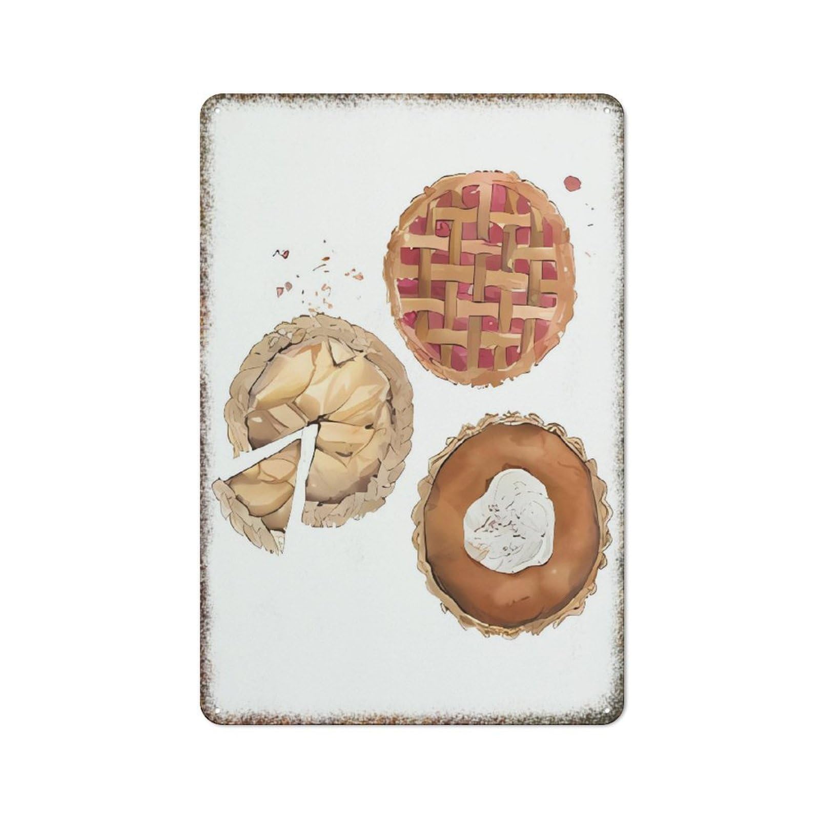 Fall Pies Pumpkin Pie Farmhouse Kitchen Retro Wall Decor Sign 8x12 inch