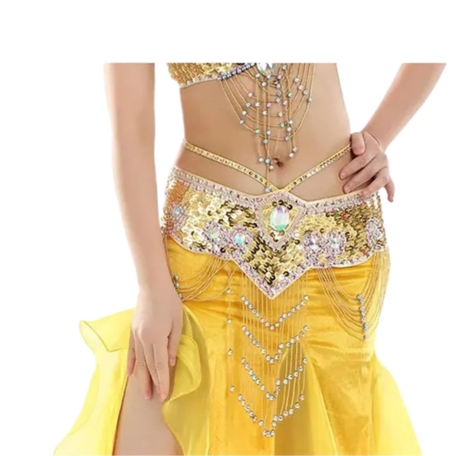 Falda de gasa con abertura de encaje alto Faldas de danza del vientre Falda elegante for mujer Ropa